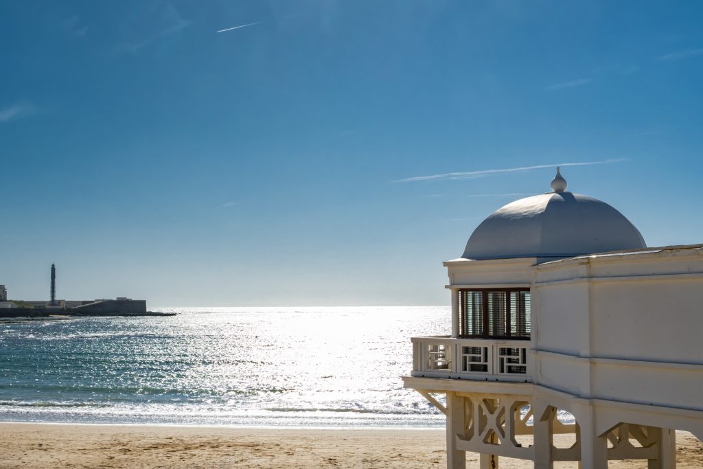 Sunset at Playa la Caleta in Cadiz ( Spain )